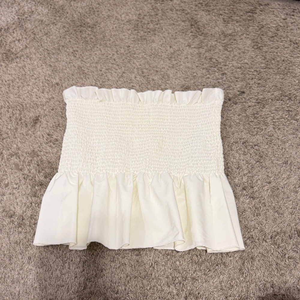 Zenana Off-White Smocked Top